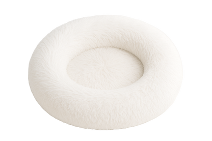 White donut-shaped object on a white background